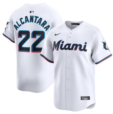 Sandy Alcantara Miami Marlins white Home jersey