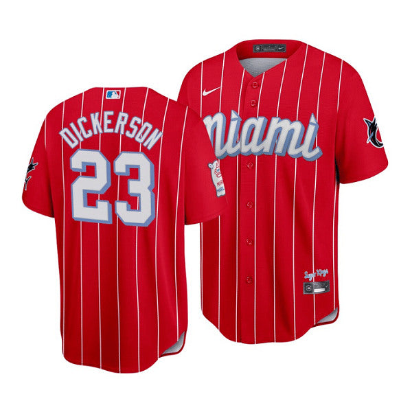 Corey Dickerson Miami Marlins red City Connect jersey