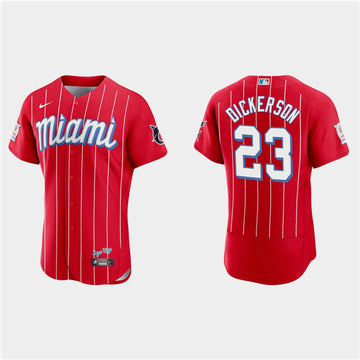 Corey Dickerson Miami Marlins red City Connect jersey