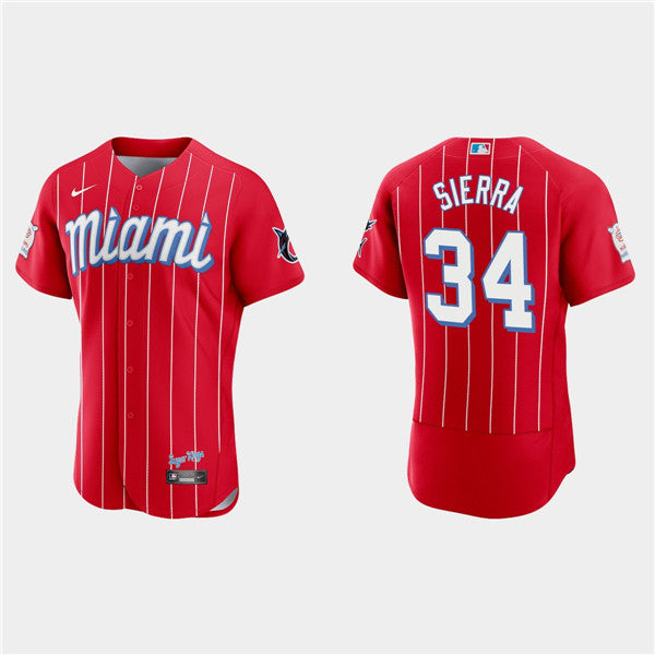 Magneuris Sierra Miami Marlins red City Connect jersey