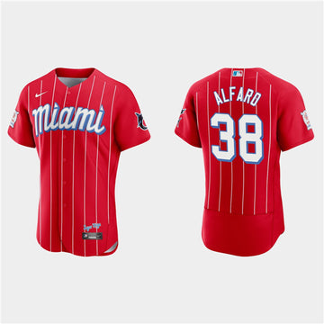 Jorge Alfaro Miami Marlins red City Connect jersey