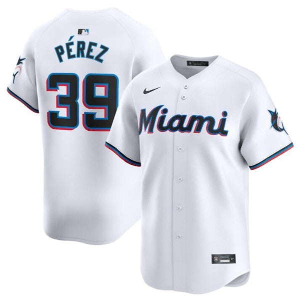 Eury Perez Miami Marlins white Home jersey