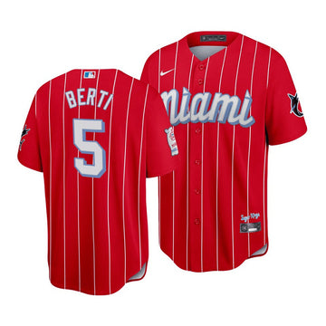 Jon Berti Miami Marlins red City Connect jersey