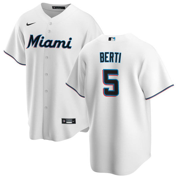 Jon Berti Miami Marlins white jersey