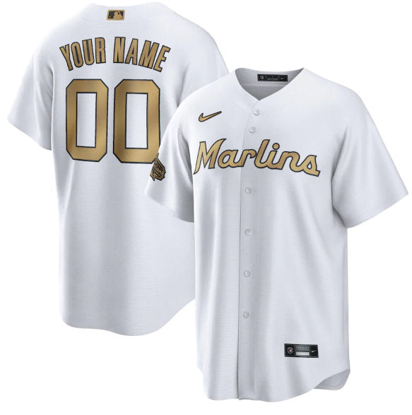 Custom Miami Marlins white All-Star jersey
