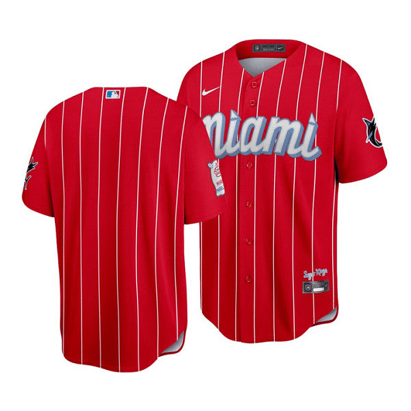 Custom Miami Marlins red City Connect jersey