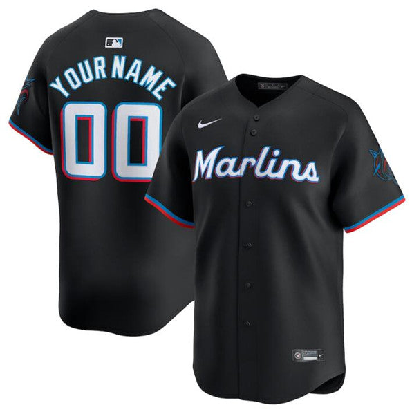 Custom Miami Marlins black Alternate jersey