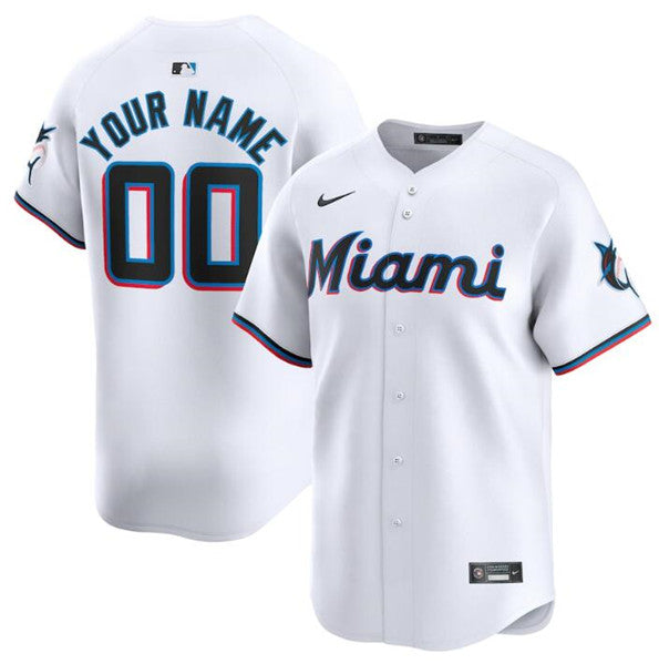 Custom Miami Marlins white Home jersey