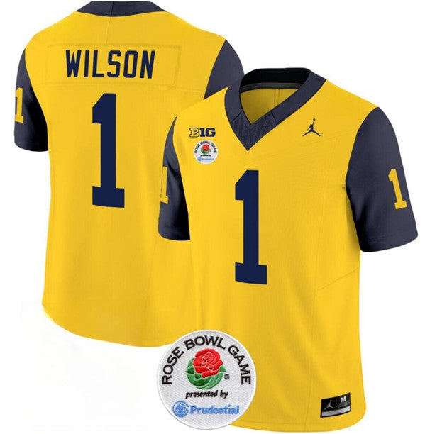 Roman Wilson Michigan Wolverines yellow-navy FUSE jersey