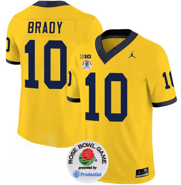 Tom Brady Michigan Wolverines yellow FUSE jersey