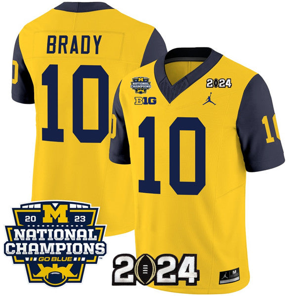 Tom Brady Michigan Wolverines yellow-navy FUSE jersey