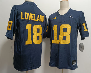 Colston Loveland Michigan Wolverines navy FUSE jersey