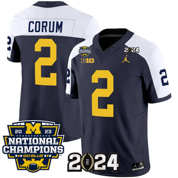 Blake Corum Michigan Wolverines navy-white FUSE jersey