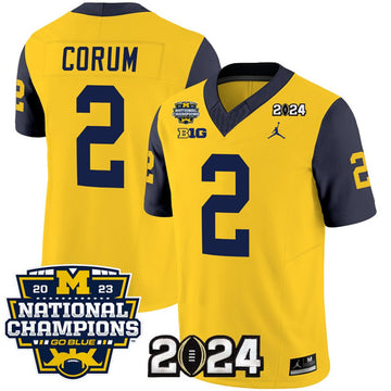 Blake Corum Michigan Wolverines yellow-navy FUSE jersey