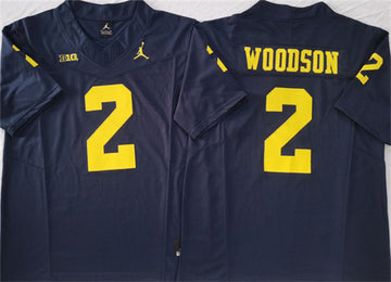 Charles Woodson Michigan Wolverines navy FUSE jersey