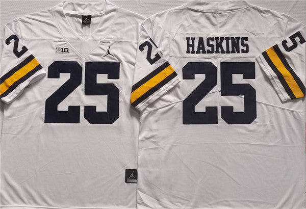 HASKINS Michigan Wolverines white jersey