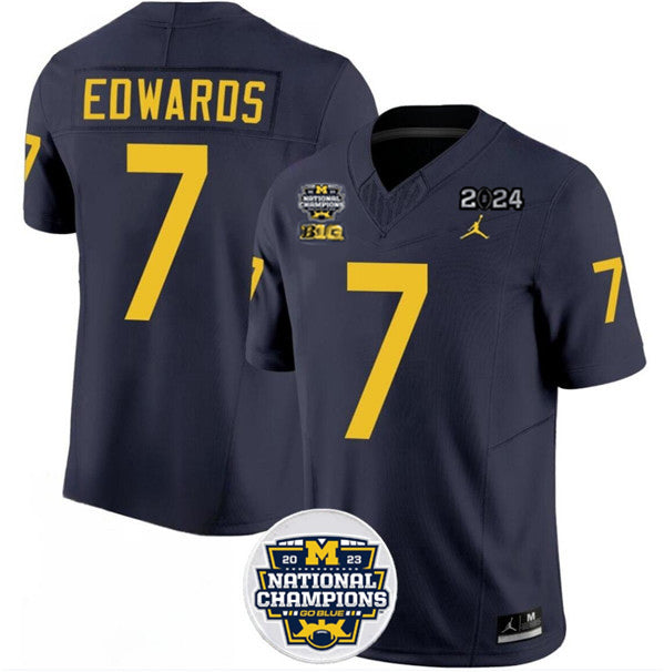 Donovan Edwards Michigan Wolverines navy FUSE jersey