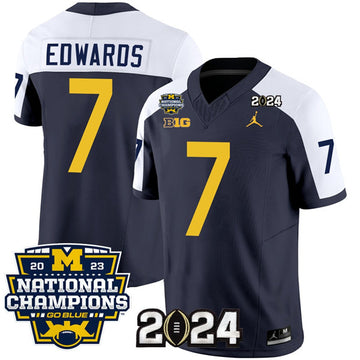 Donovan Edwards Michigan Wolverines navy-white FUSE jersey