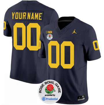 Custom Michigan Wolverines navy FUSE jersey
