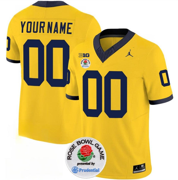Custom Michigan Wolverines yellow FUSE jersey