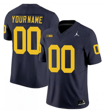 Custom Michigan Wolverines navy FUSE jersey