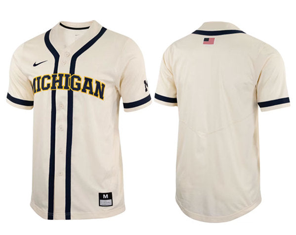Michigan Wolverines cream jersey