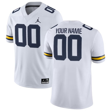 Custom Michigan Wolverines white jersey