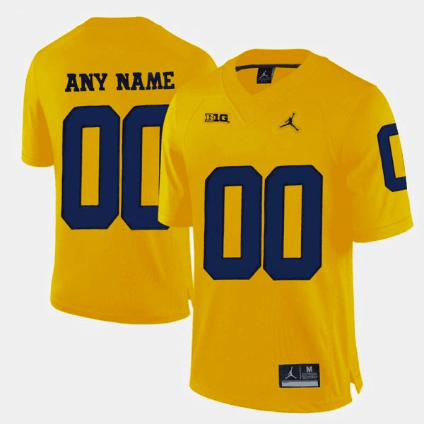 Custom Michigan Wolverines yellow jersey