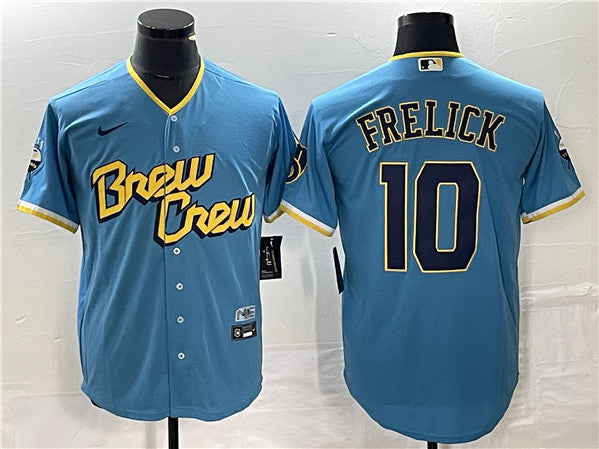 Sal Frelick Milwaukee Brewers blue City Connect jersey
