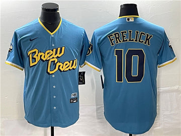 Sal Frelick Milwaukee Brewers blue City Connect jersey