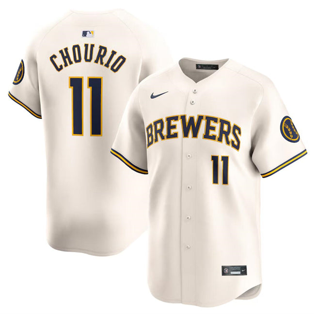 Jackson Chourio Milwaukee Brewers cream Home jersey