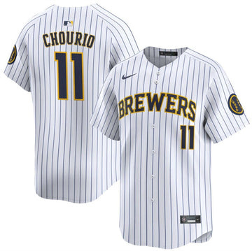Jackson Chourio Milwaukee Brewers white Alternate jersey