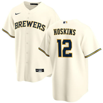 Rhys Hoskins Milwaukee Brewers cream jersey