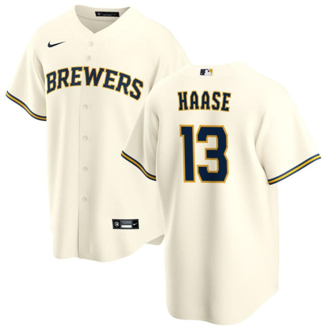 Eric Haase Milwaukee Brewers cream jersey