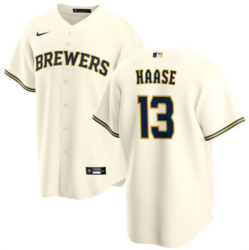 Eric Haase Milwaukee Brewers cream jersey