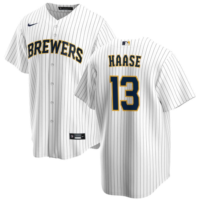 Eric Haase Milwaukee Brewers white jersey
