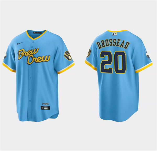 Mike Brosseau Milwaukee Brewers blue City Connect jersey
