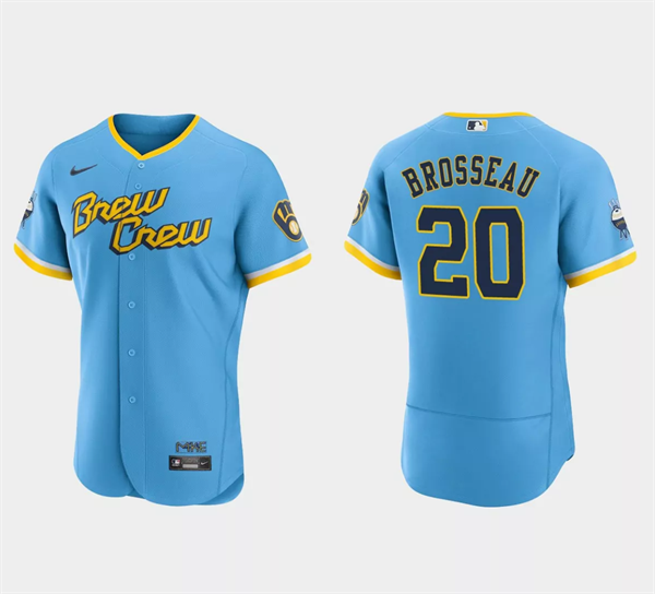Mike Brosseau Milwaukee Brewers blue City Connect jersey