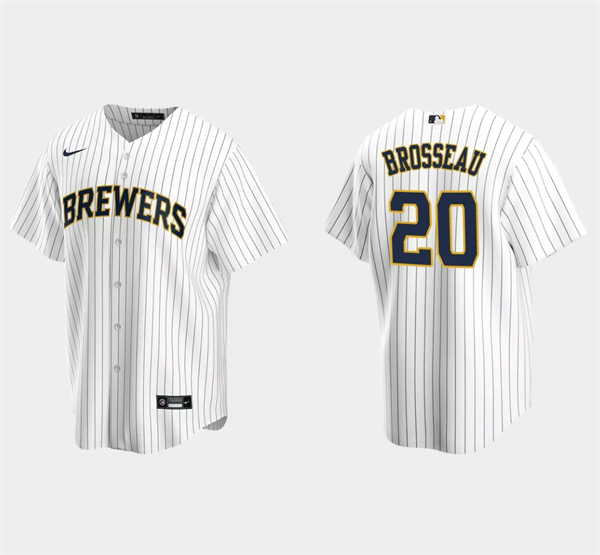 Mike Brosseau Milwaukee Brewers white jersey