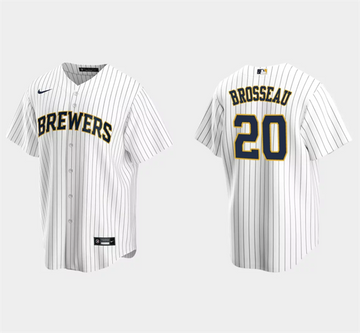 Mike Brosseau Milwaukee Brewers white jersey