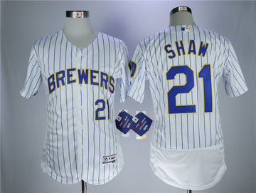 Travis Shaw Milwaukee Brewers white jersey