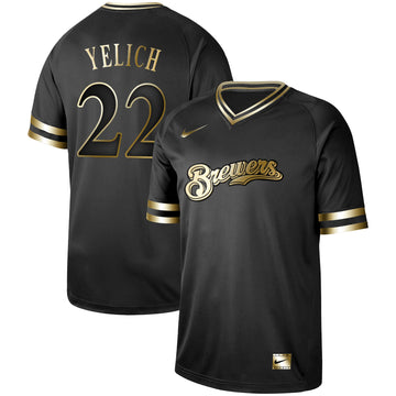 Christian Yelich Milwaukee Brewers black jersey