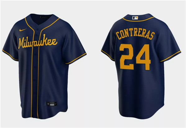 William Contreras Milwaukee Brewers navy jersey