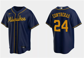William Contreras Milwaukee Brewers navy jersey