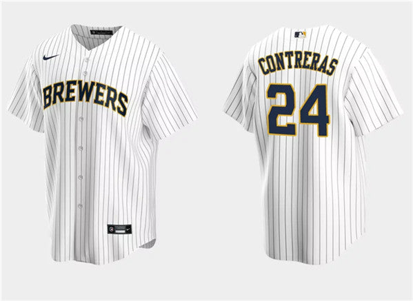 William Contreras Milwaukee Brewers white jersey