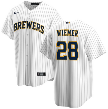 Joey Wiemer Milwaukee Brewers white jersey