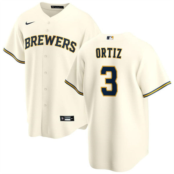 Joey Ortiz Milwaukee Brewers cream jersey