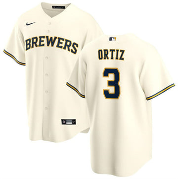 Joey Ortiz Milwaukee Brewers cream jersey