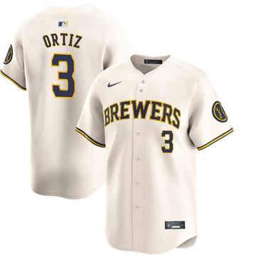 Joey Ortiz Milwaukee Brewers cream Home jersey
