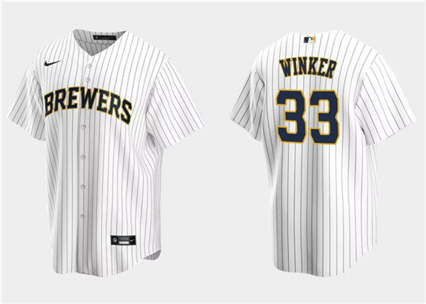 Jesse Winker Milwaukee Brewers white jersey